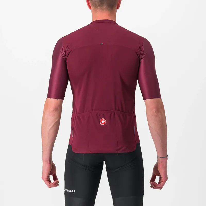 Castelli Prologo 7 Short Sleeve Jersey in Bordeaux/Ivory/Passion Fruit-1